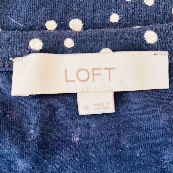 Loft Navy With White Polka Dots Tank Top   Sz M   EUC - Picture 3 of 4